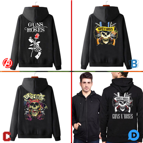 Sweater GNR Hoodie Casual Unisex Bahan Cotton Fleece [Bisa COD]