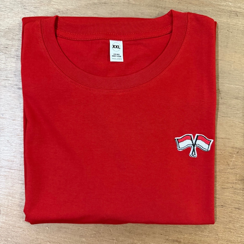 Kaos Logo Bendera Merah Putih INDONESIA Katun Nyaman dan Lembut