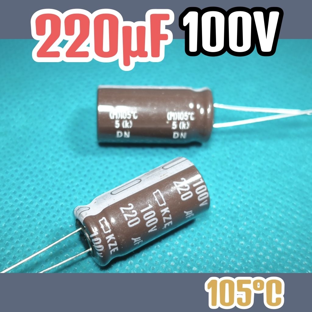 Kapasitor capasitor elko elco 100v 220uf 100v 220 uf 100 v 100volt 220uF ORIGINAL