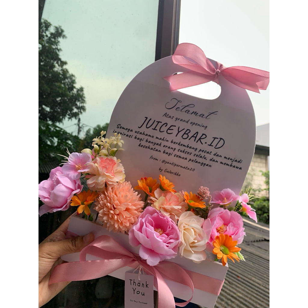 Mini Flower Box Sign | Papan Bunga Mini | Standing Flower | Flower Box