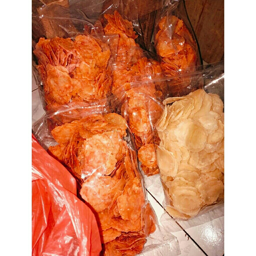 emping blinjo pedas mentah