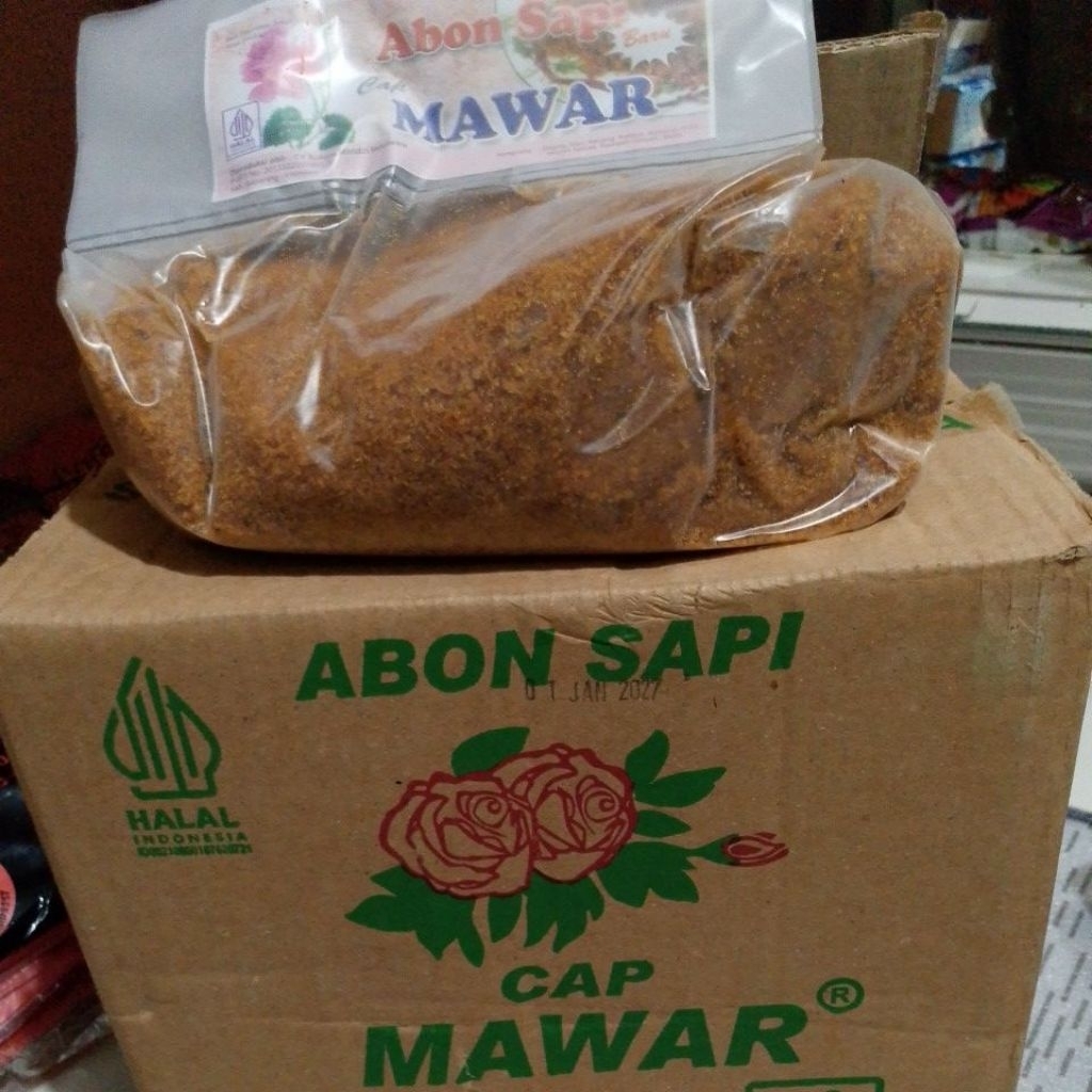 abon mawar 1kg/abon sapi cap mawar 1kg