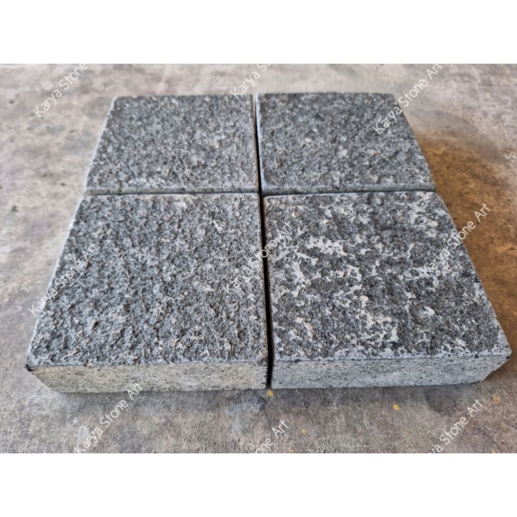Batu Andesit Bakar 10x10x3cm | Batu Alam Andesit Bakar | Batu Kobel | Batu Andesit Carport