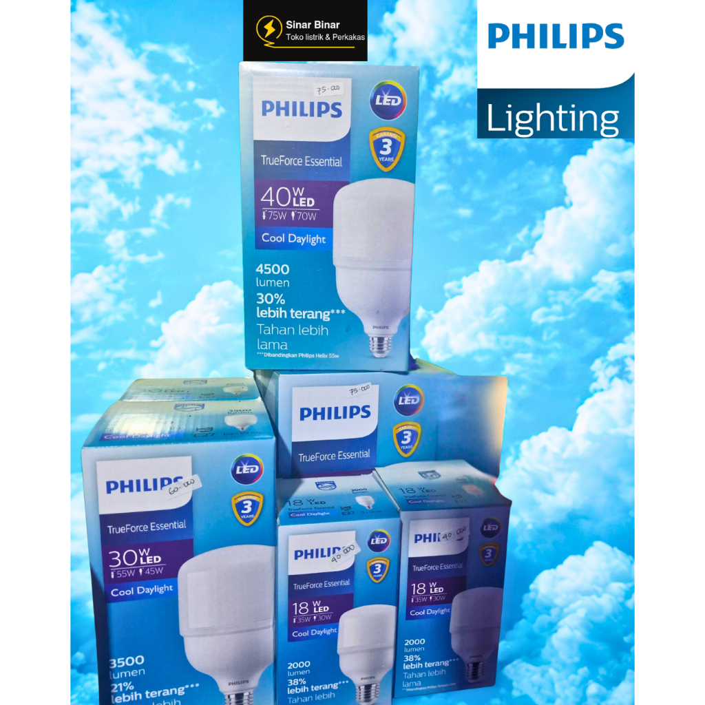 Lampu LED TrueForce Essential PHILIPS 18watt || 30watt || 40 watt