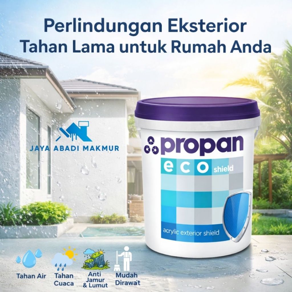 Cat Tembok Eksterior Propan Eco Shield ES-600 25kg  - Cat Luar Rumah Anti Pudar Tahan Cuaca 5 Tahun 