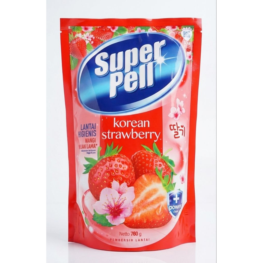 SuperPell Pembersih Lantai Super pell Korean Strawberry 760gr