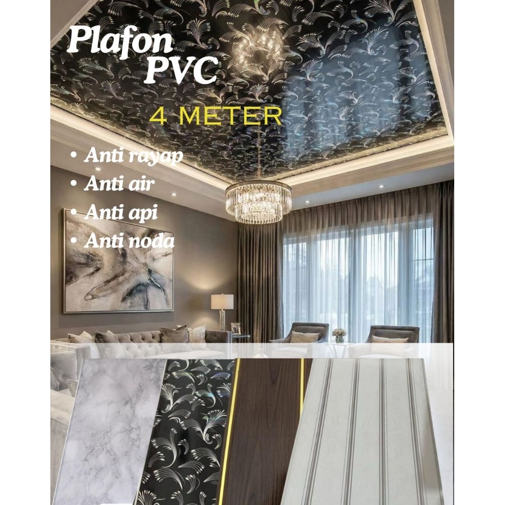 PLAFON PVC DEKORASI RUMAH PER LEMBAR - ANTI AIR & ANTI RAYAP