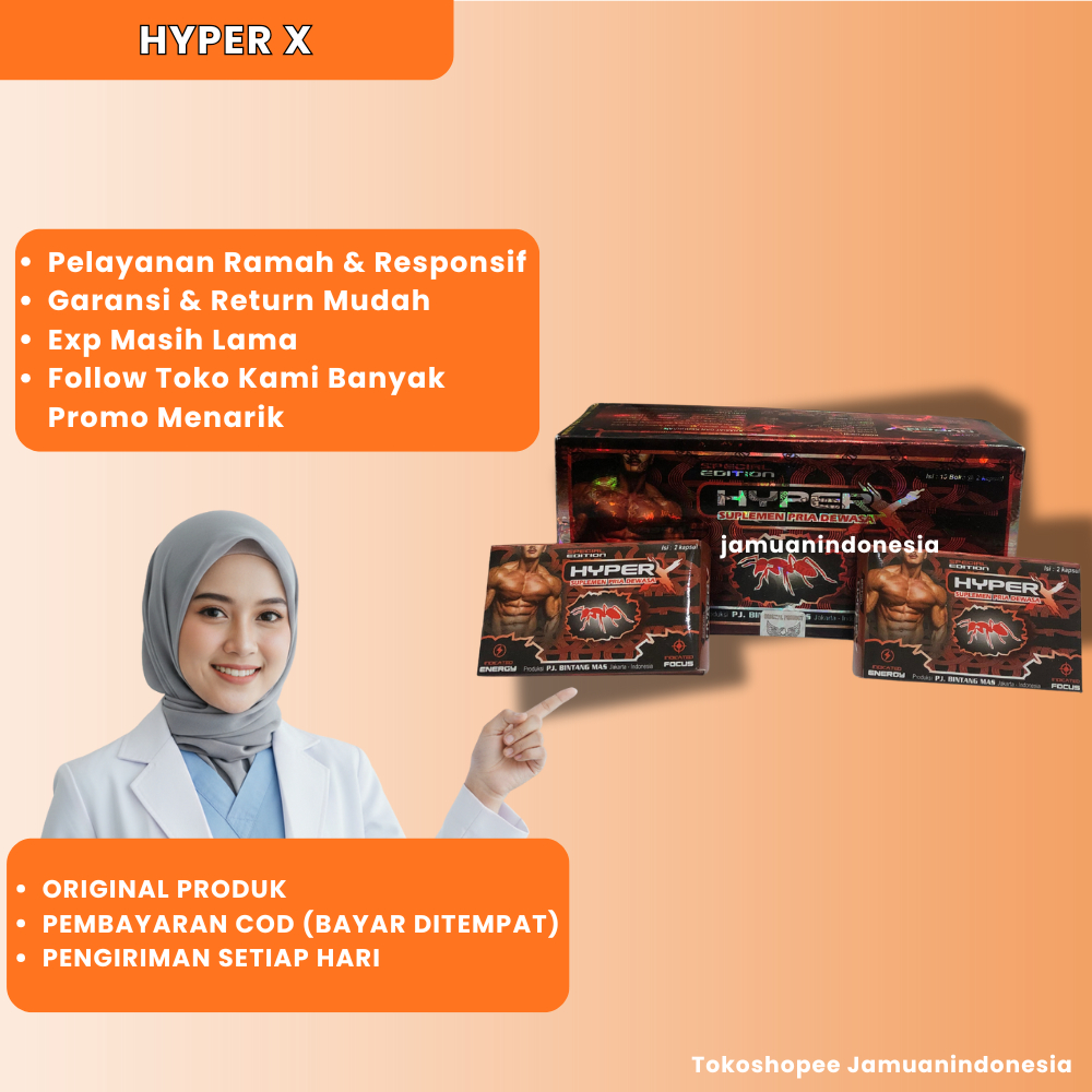 Madu Hyperx Semut Merah Kapsul Obat Kuat Tahan Lama Pria Suplemen Penambah Stamina