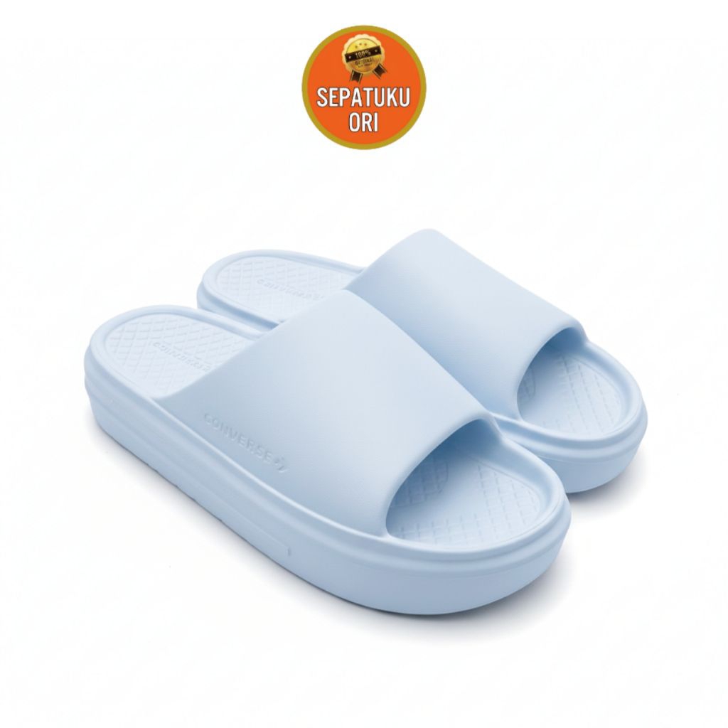 SANDAL UNISEX CONVERSE ESSENTIAL SLIDE SLIP BLUE SUPERMOON NEW ORI BNIB A12176C