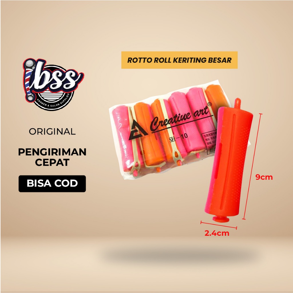 Rotto Roll Keriting Rambut SEPAKET DENGAN KARET / Rotto Roll UKURAN TERLENGKAP / Roll Keriting Rambu