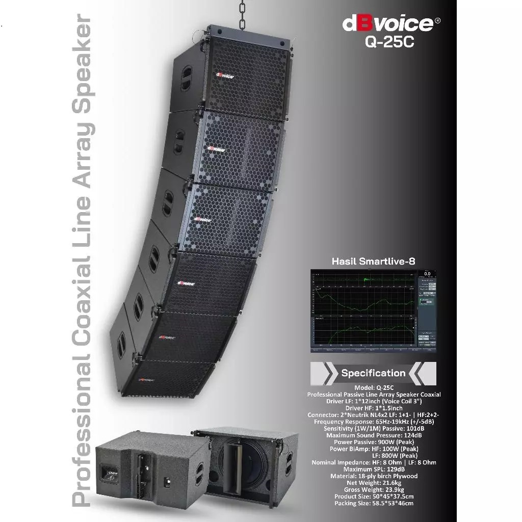 Q-25C Speaker Pasif LineArray 12 Inch DBVOICE Original / LineArray Pasif 12 Inch