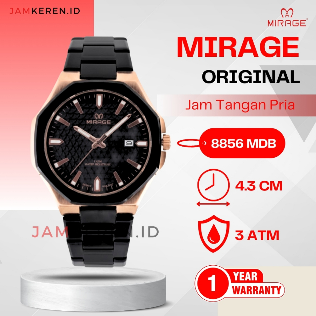 Jam Tangan Pria Anti Air | Jam Tangan | Jam Tangan Mirage 8856 Original Stainless Steel Anti Air
