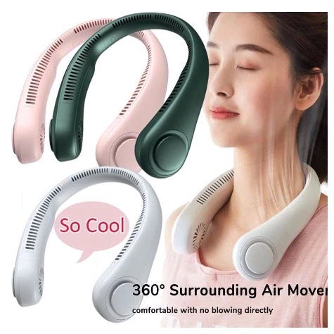 FORU CASE-KIPAS ANGIN GANTUNG LEHER PORTABLE / KIPAS ANGIN USB PORTABLE TANPA BALING-BALING / MINI F