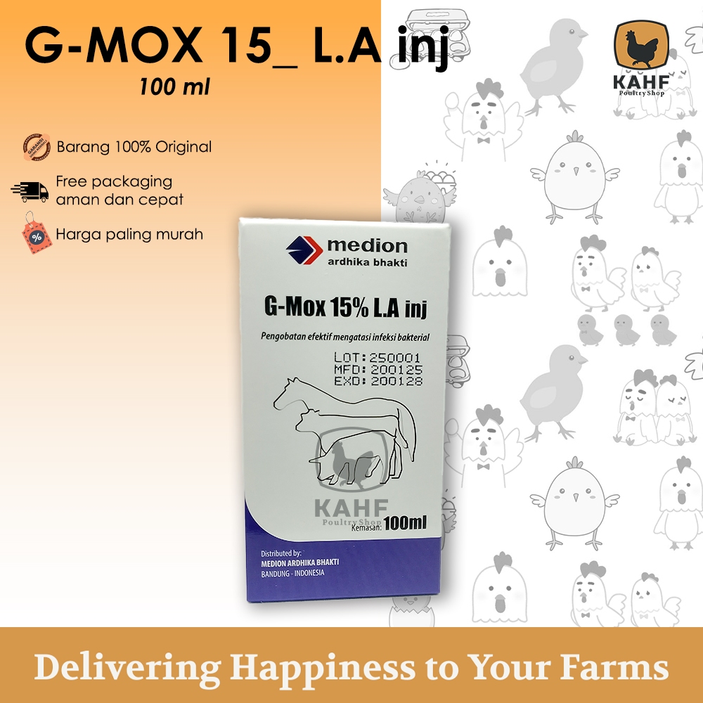 G MOX 15% LA Obat Injek Hewan Besar Sapi Kuda Medion mirip Intramox LA
