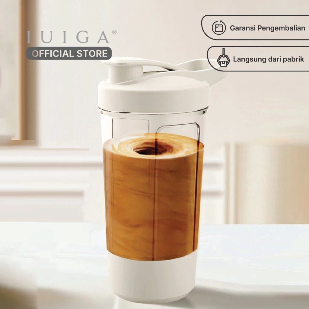 IUIGA Electric Protein Shaker Bottle - Shaker Protein Elektrik – Botol Blender Otomatis, Praktis & P