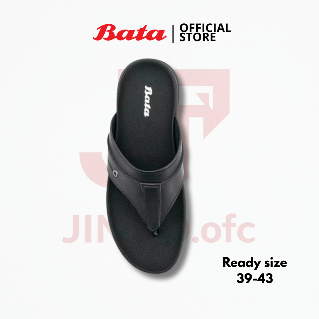 Sandal Bata Pria Sandal Jepit Kulit Sintetis Pria Nyaman 100% Original