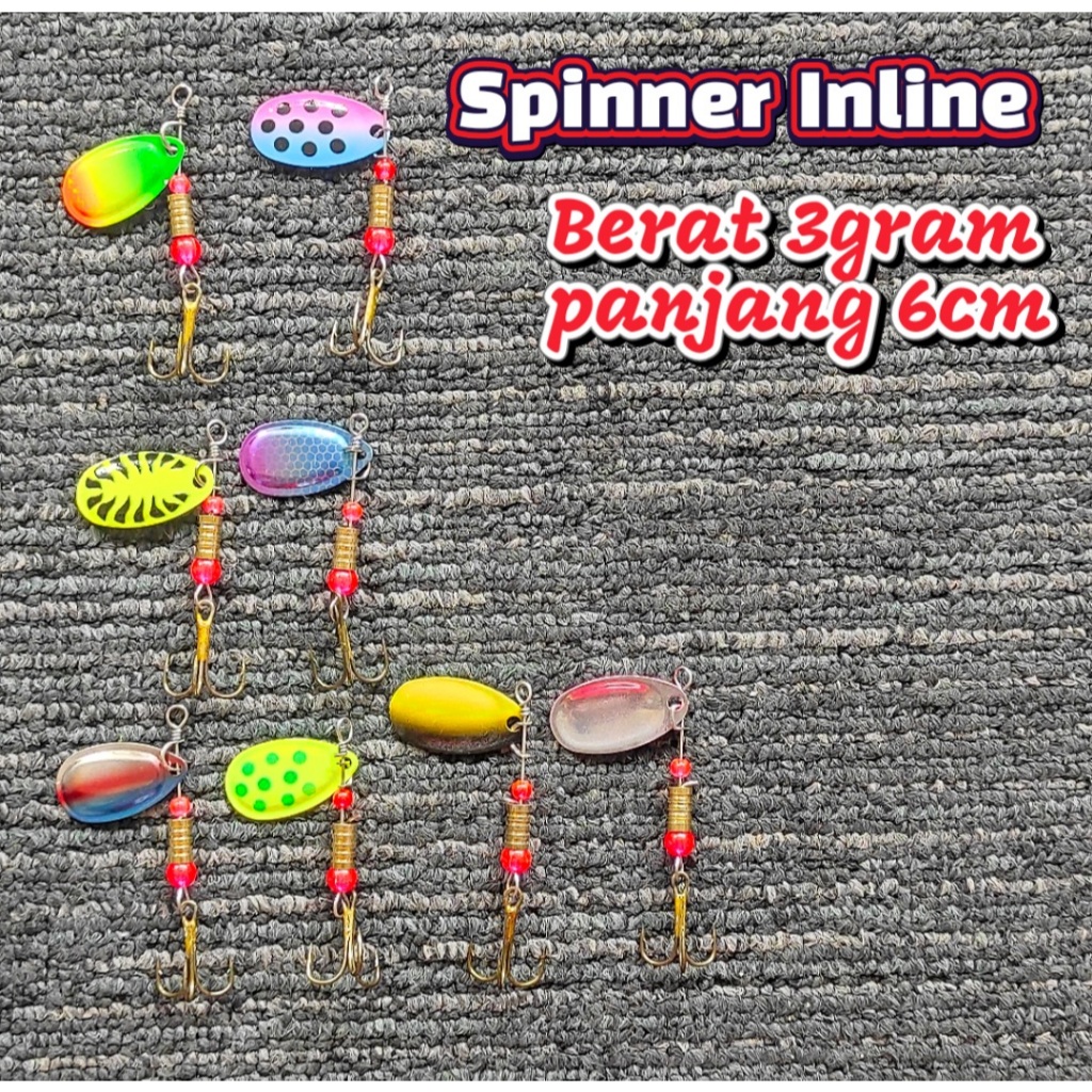 UMPAN MANCING SPINNER INLINE Lure Inline Spinner Umpan Casting Gabus