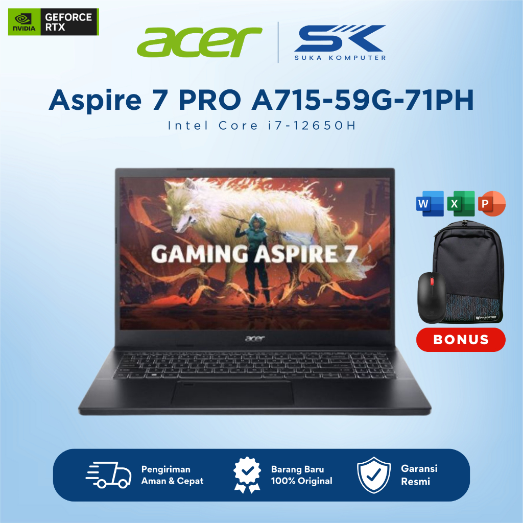 Acer Aspire 7 PRO A715-59G-71PH /Core i7-12650H/16GB/512GB SSD/RTX3050