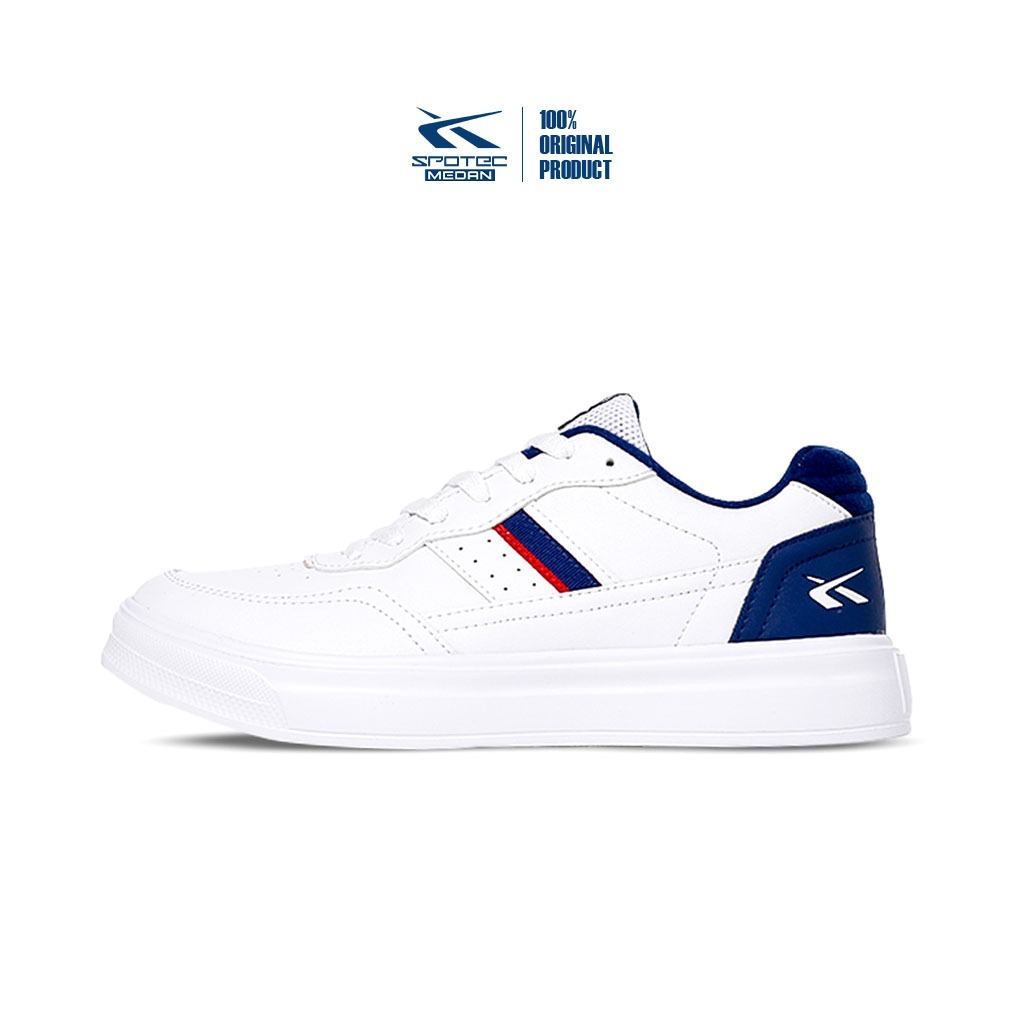 Spotec Sneakers Alonzo Sepatu Sneaker Pria Wanita Putih - Biru Tua