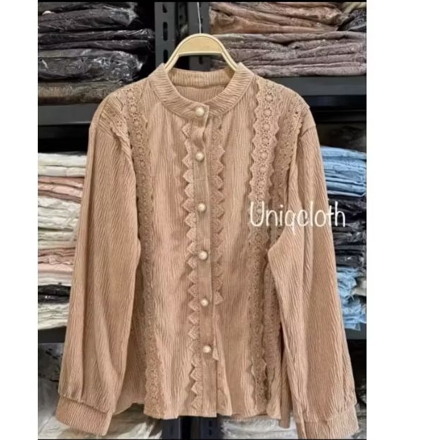 Atasan Import wanita/Corduroy/blouse wanita/Kemeja wanita/Renda-renda