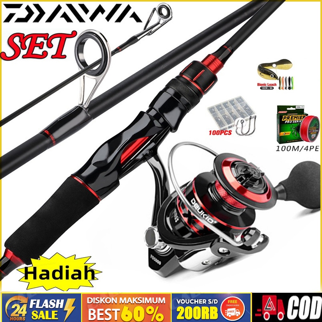 Set Joran Pancing Set Lengkap Set DAIWA Pancing dan Gulungan Pancing Serat Karbon Set Pancing Ultral