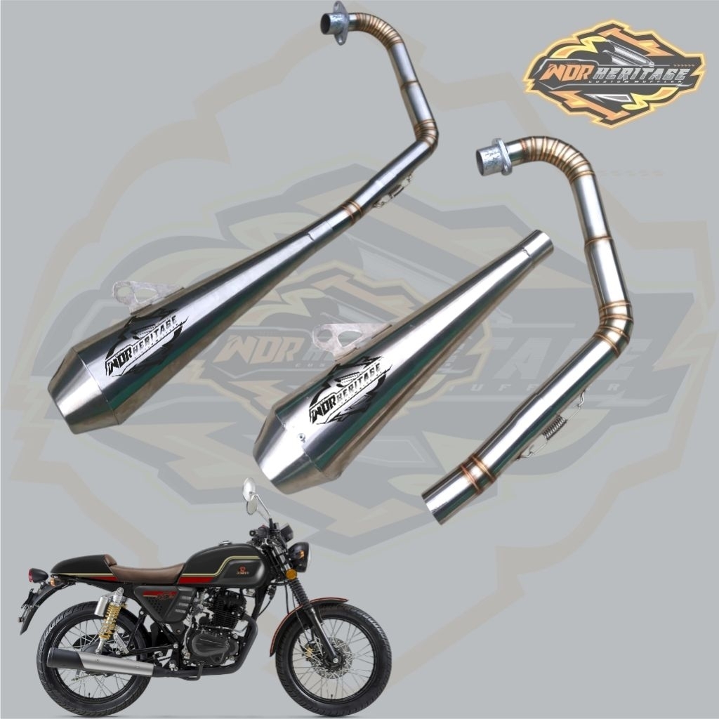 Knalpot Japstyle Benelli 152 / Knalpot Cafe Racer Benelli Motobi 152