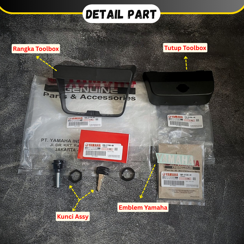 Tutup Tool Box Toolbox plus Sticker FULL SET Rx King RXK RXS Original 29N-F473R-00 1TR-F478A-00 29N-