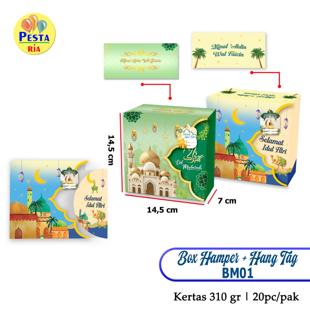 Murah!! (1Pcs) Box Hampers BM01 + handtag GROSIR, box cookies Uk 14,5x 7x1,45cm, dos kue lebaran,dos