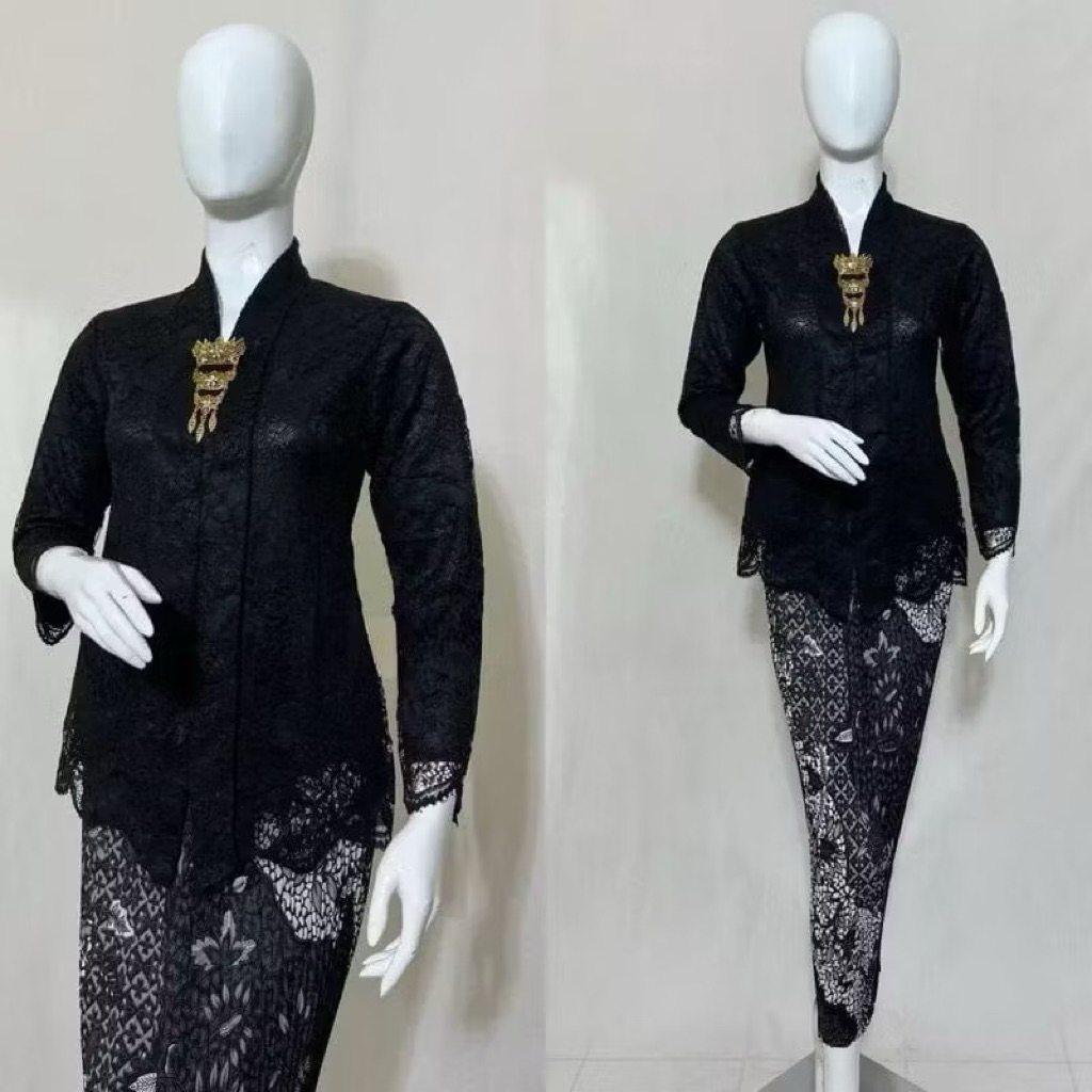 Setelan Kebaya Brokat Floy Kartini / Atasan Kebaya Brokat Kutu baru Floy / Kebaya Hijab Busui / Keba