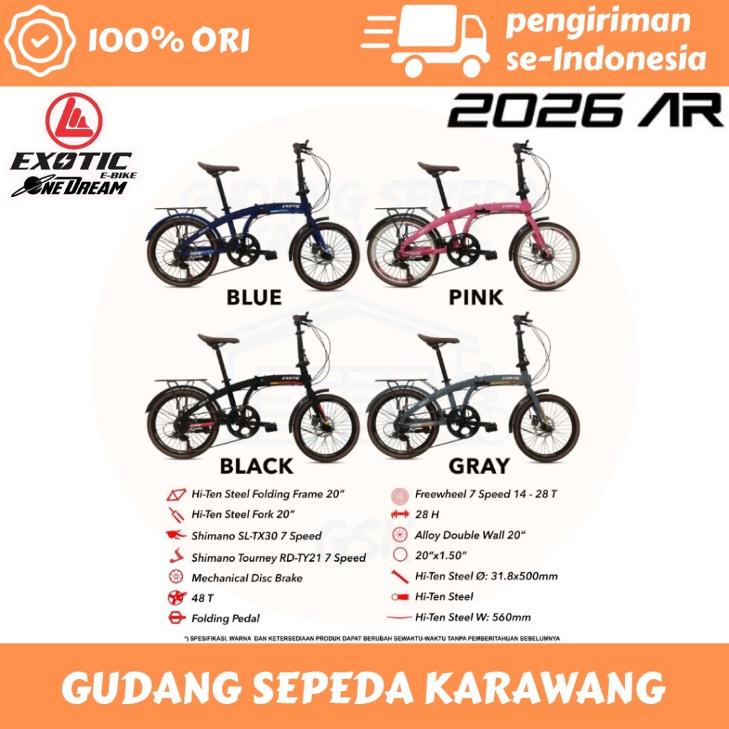 SEPEDA LIPAT FOLDING BIKE EXOTIC EXPLORE 2026 AR