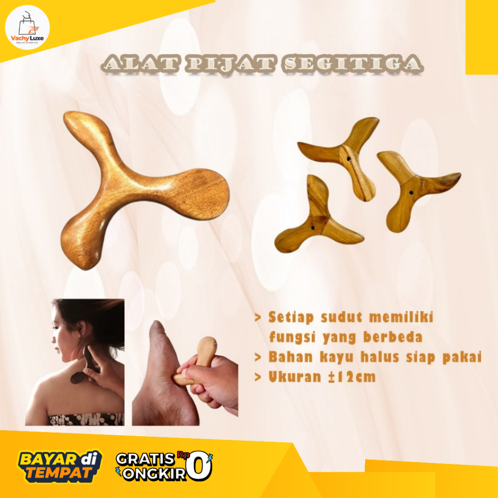 Alat Pijat Kayu Segitiga kerokan Kaki Tiga Pijit Pijet Telapak Kaki Tangan punggung Refleksi Urut Ma