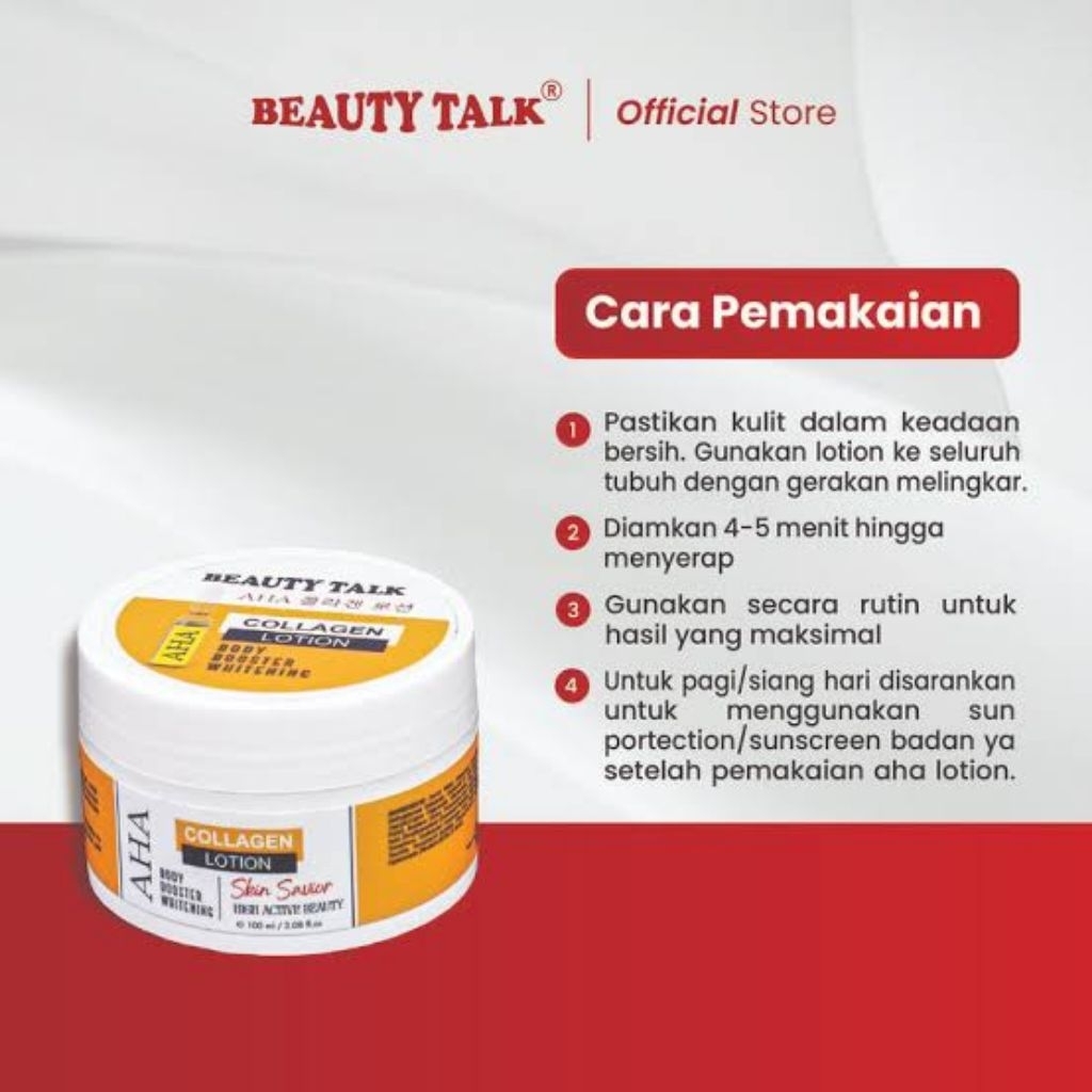 BEAUTY TALK AHA COLLAGEN BODY LOTION BPOM
