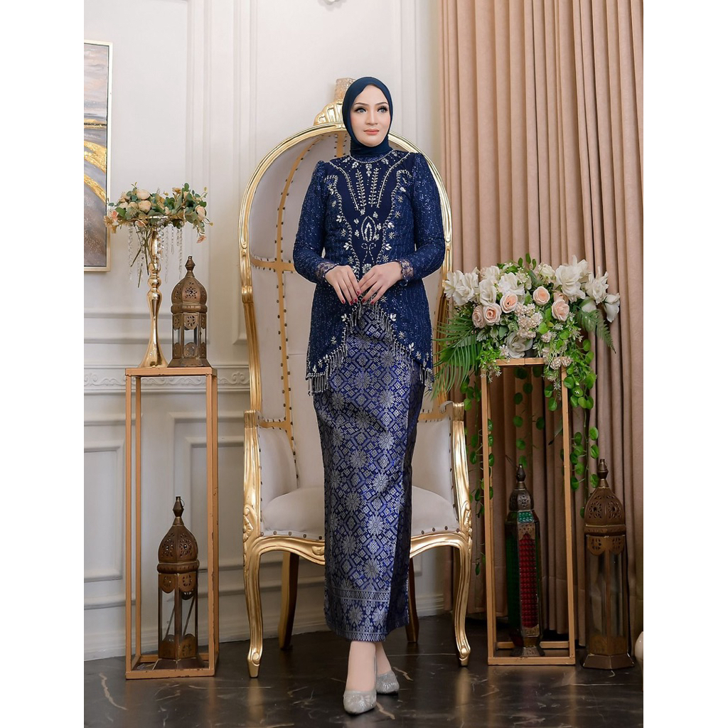 Kebaya Spangle Tile Premium Payet Manual Set Rok Span