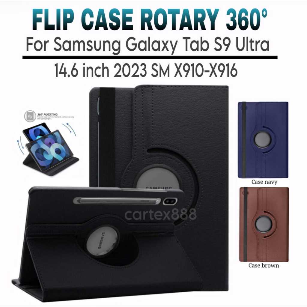 Case Rotary samsung tab s9 ultra 14.6"inch 2023 X910 X916 / case samsung tab s9 ultra /  casing sams