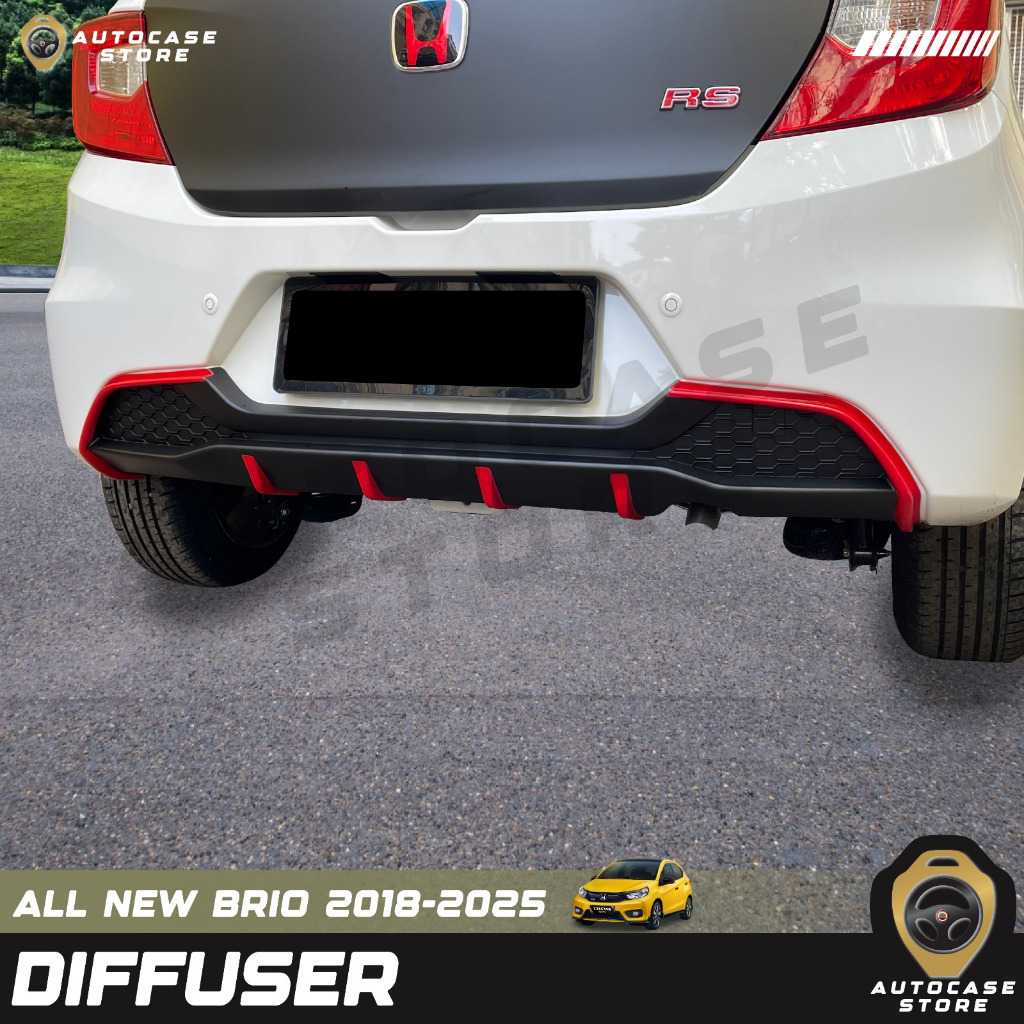DIFFUSER ALL NEW BRIO 2018-2025 PNP AKSESORIS MOBIL LIST MERAH HITAM DOFF