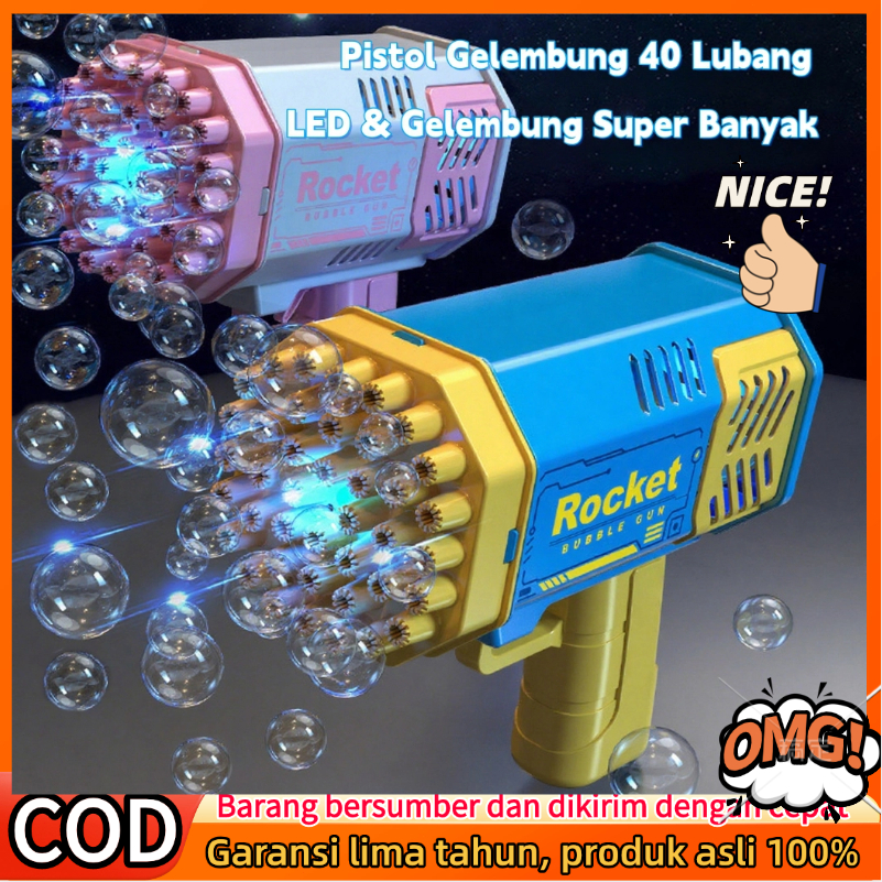 (COD/Gratis Ongkir)Asli asli Model terbaru 2026 Mainan Anak Bubble Gun Toys - Pistol Gelembung 40 Lu