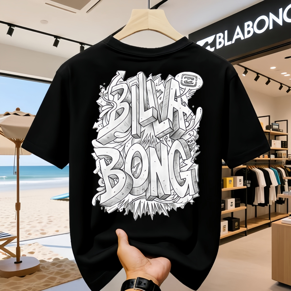 COD  Gaya BILLABONG Jakarta Classic - Kaos Oblong 100% Katun Murni Oversize Unisex Pria Wanita Stree