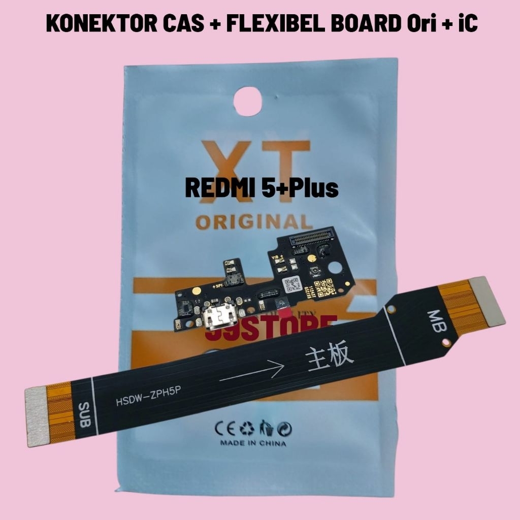 Papan Cas Board + Konektor Charger + Flexible Main Board Xiaomi Redmi 5 Plus Ori