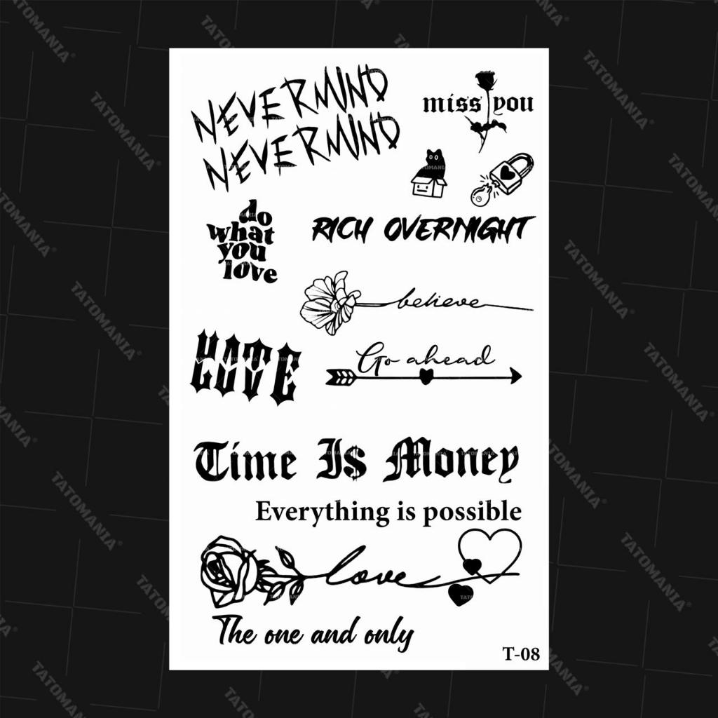 TM-Sticker tattoo temporary semi permanen Tulisan 08