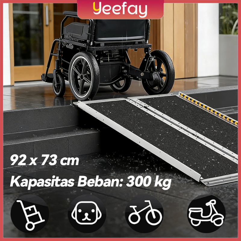 Ramp Wheelchair Aluminum Tanjakan Sepeda Motor Pijakan Motor Wheelchair Ramp Dari Curb Ramp Anti-sel
