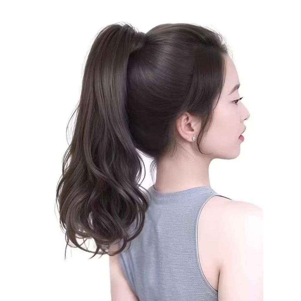 {IP} Jepit Rambut Palsu Tebal dan Panjang Fashion Wanita / Rambut Palsu Jepit Panjang 45cm / Jepit R