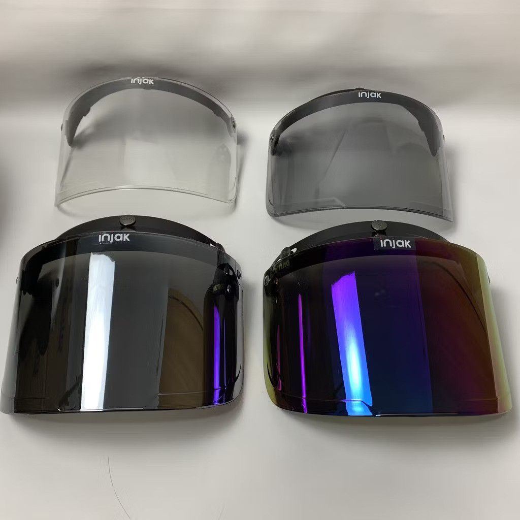 Kaca Bogo Datar Clear Smoke Silver Pelangi ( Untuk Helm Bogo ) Kaca Injak - Kaca Helm Bogo