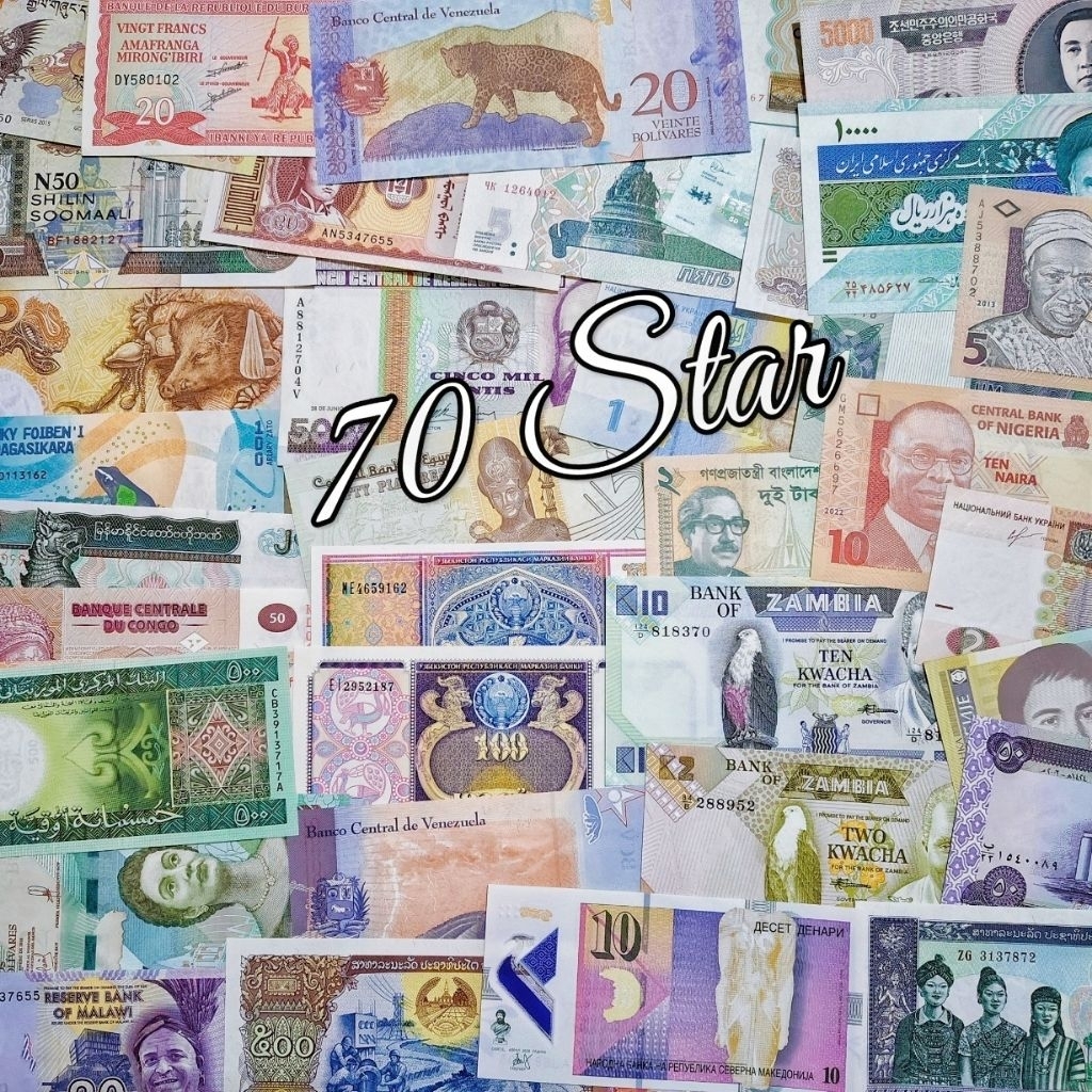 uang asing murah paket 50 Lembar UNC Mancanegara