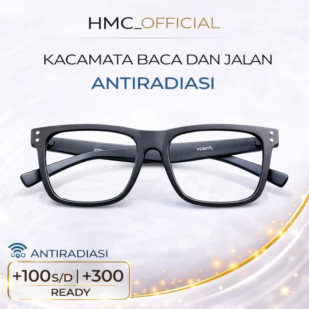 VOLCOM 8017 Kacamata Plus Baca Jalan Progresif Photocromic Pria Frame Retro Kotak Tebal Kaca Mata