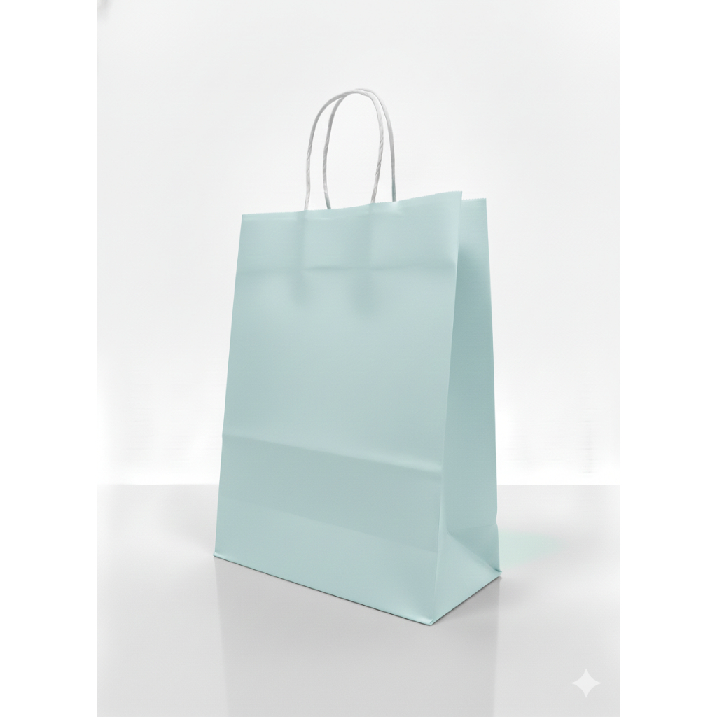 Capricorn Design Paper Bag Polos Warna Pastel Soft Aesthetic Besar Warna Biru Muda Isi 3 Pcs PBPB003