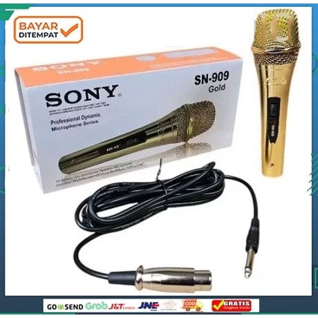 MIC KABEL SONY SN909 GOLD SILVER ,MIKROFON KABEL SONY SN909 SONY SN 909 ,MIC SN909 ,MIC SONY ,SN909 
