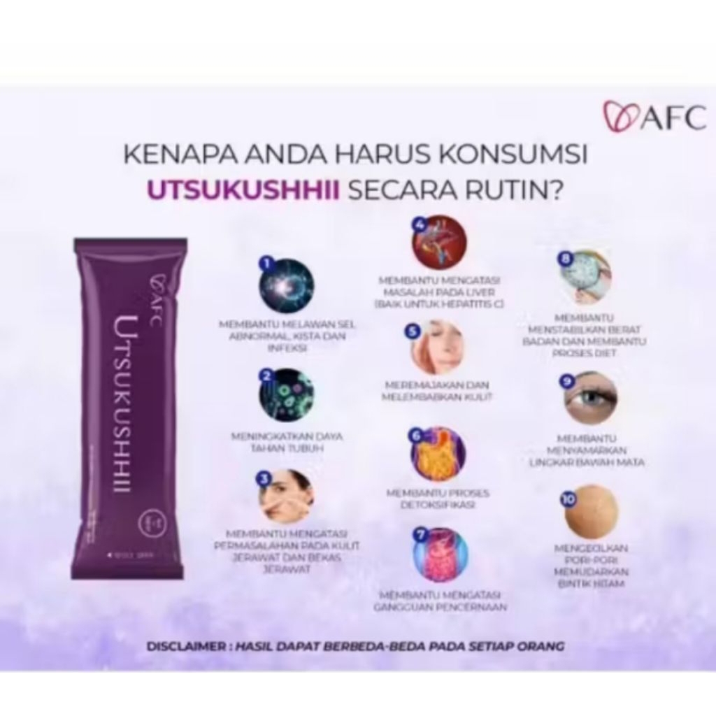 Utsukushii ecer 3 sachet "Utsukushii original" utsukushhii afc original" utsukushi dan subarashi ori