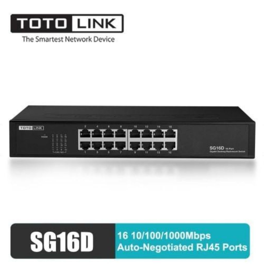 Switch Hub Totolink 16 Port Gigabit SG16D Desktop/Rackmount Switch