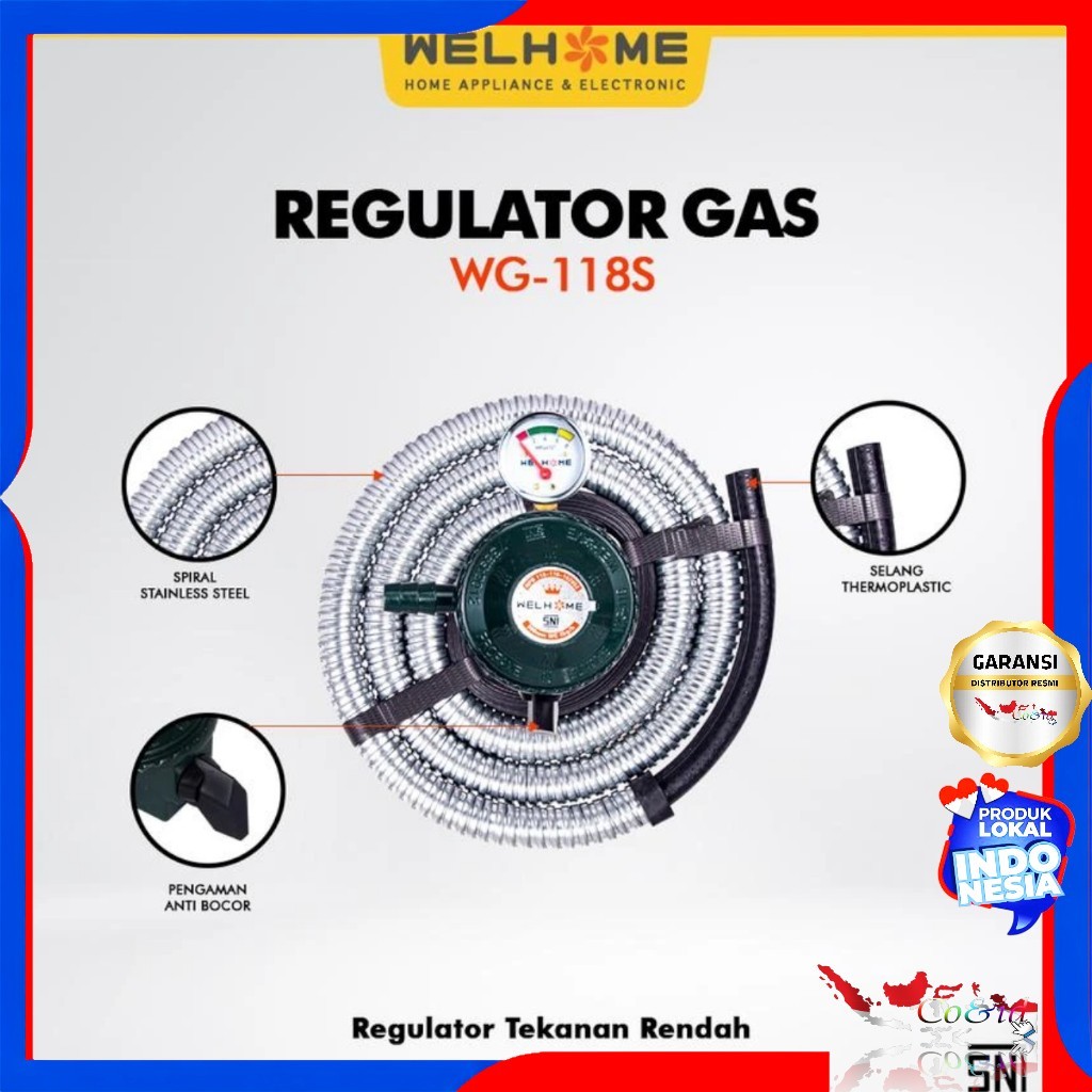 Welhome Selang Regulator Meteran Welhome Regulator SET  / Regulator SET