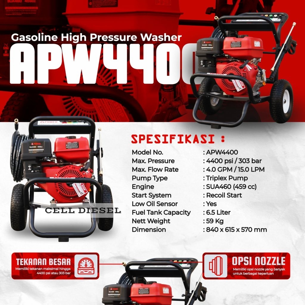 jet cleaner AIPOWER high presure washer 303 bar APW 4400 APW4400PSI